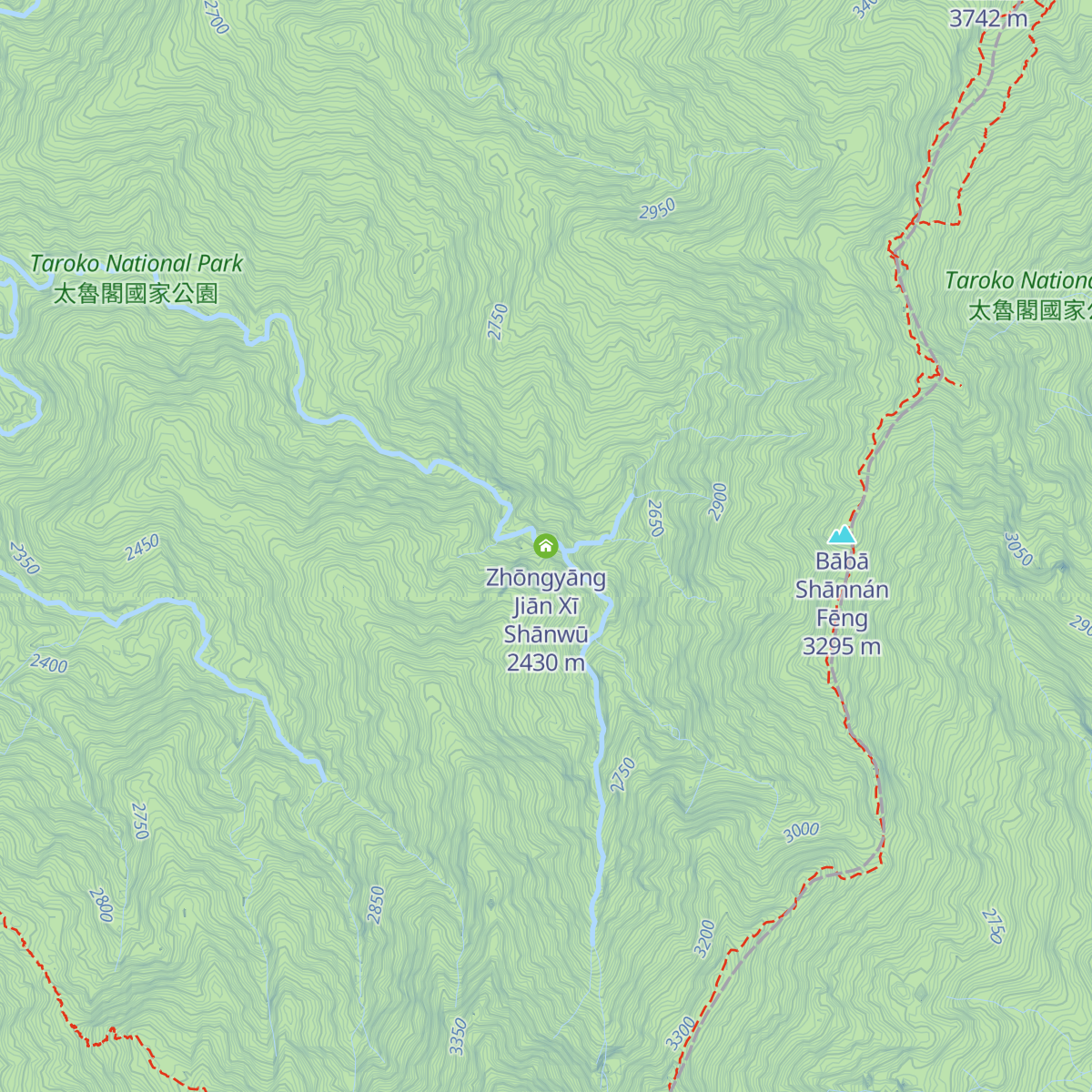 Zhōngyāng Jiān Xī Shānwū map