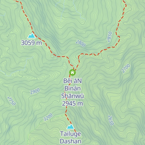 Map of Běi āN Bìnán Shānwū