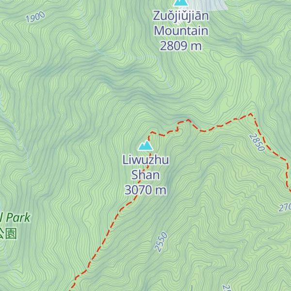 Map of Liwuzhu Shan