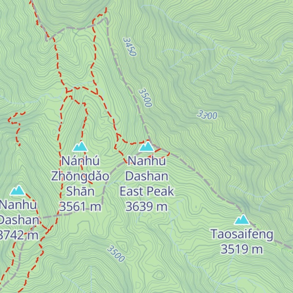 Map of Nanhu Dashan East Peak