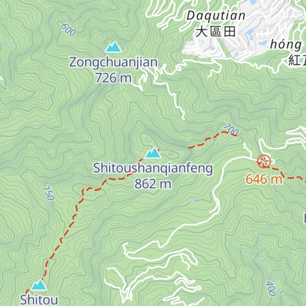 Map of Shitoushanqianfeng