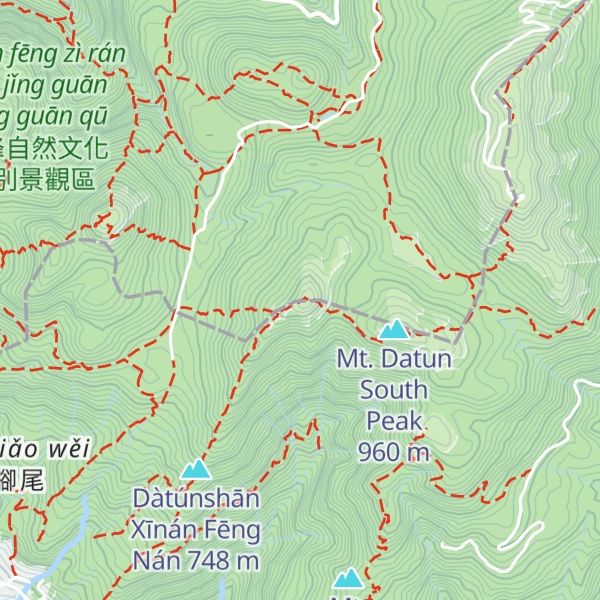Map of Mt. Datun West Peak