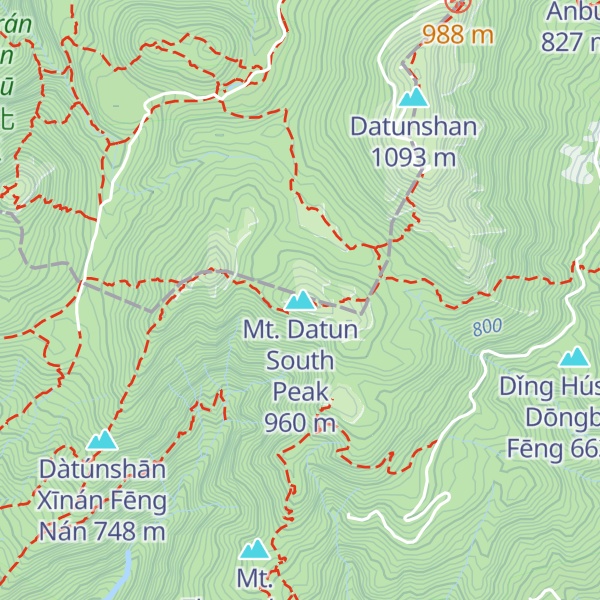 Map of Mt. Datun South Peak
