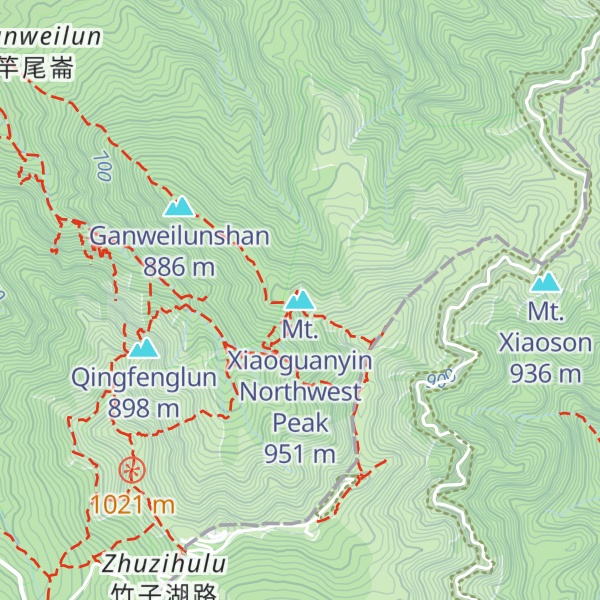 Map of Mt. Xiaoguanyin Northwest Peak