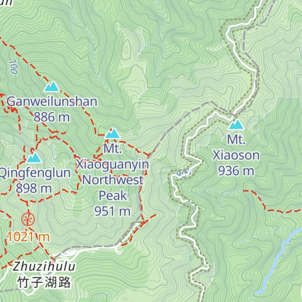Map of Mt. Xiaoguanyin N. North Peak