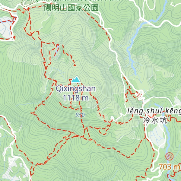 Map of Mt. Qixing East Peak