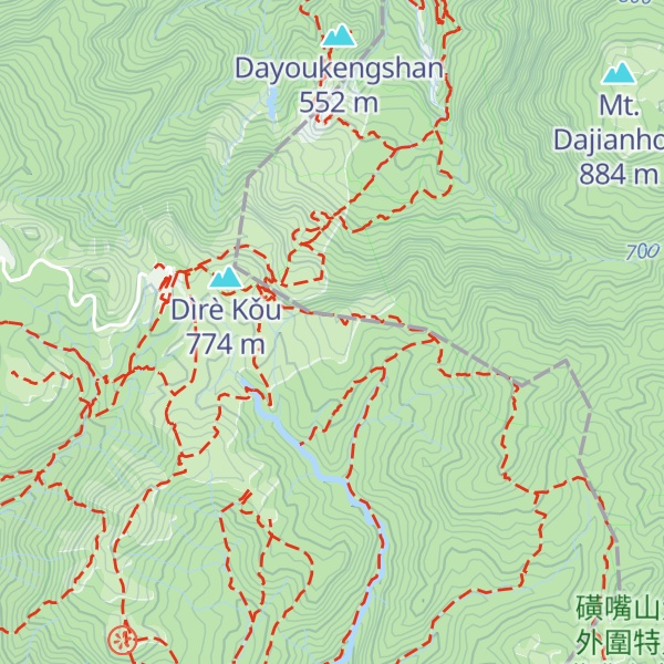 Map of Mt. Qingtiangang East Peak