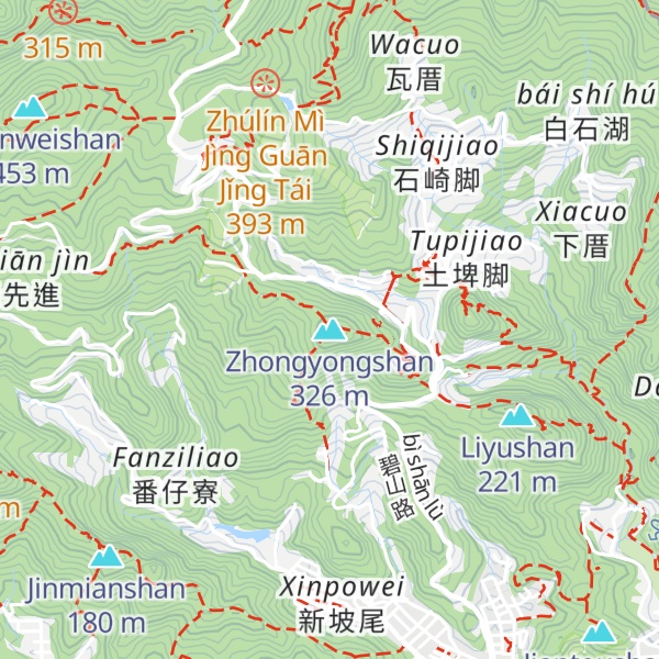 Map of Zhongyongshan