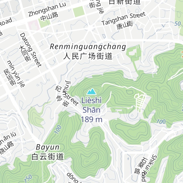 Map of Lièshì Shān