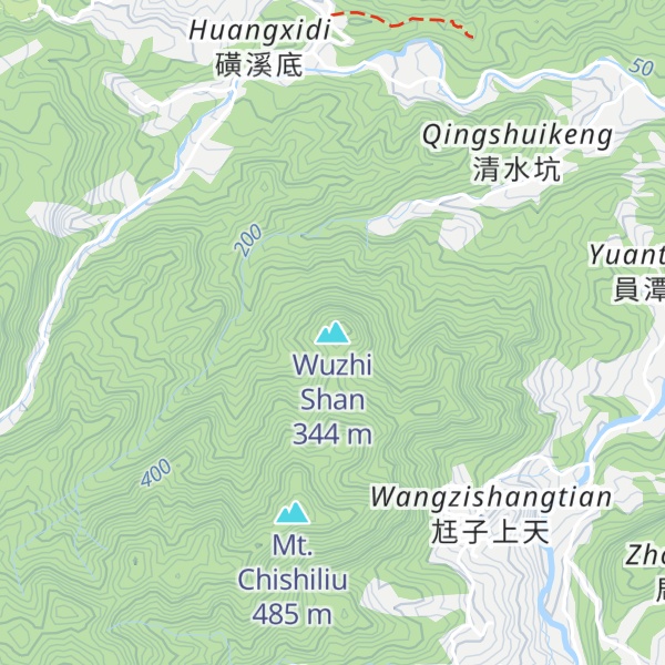 Map of Wuzhi Shan