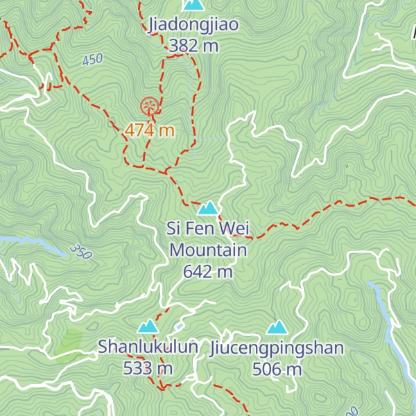 Map of Si Fen Wei Mountain