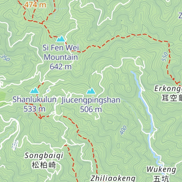 Map of Jiucengpingshan