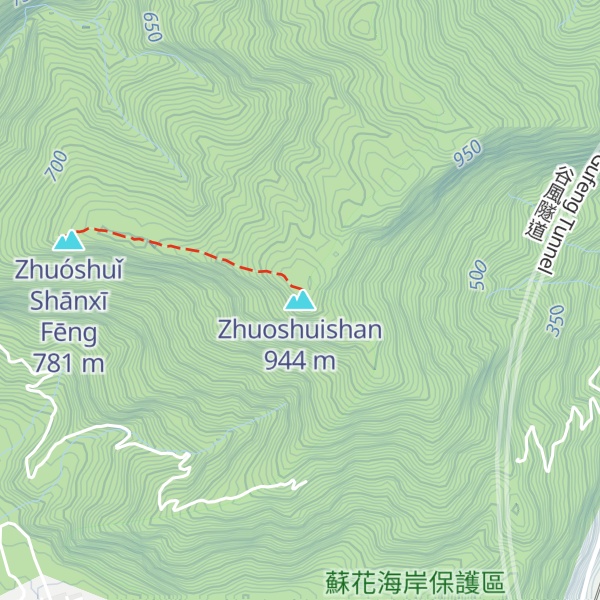 Map of Zhuoshuishan