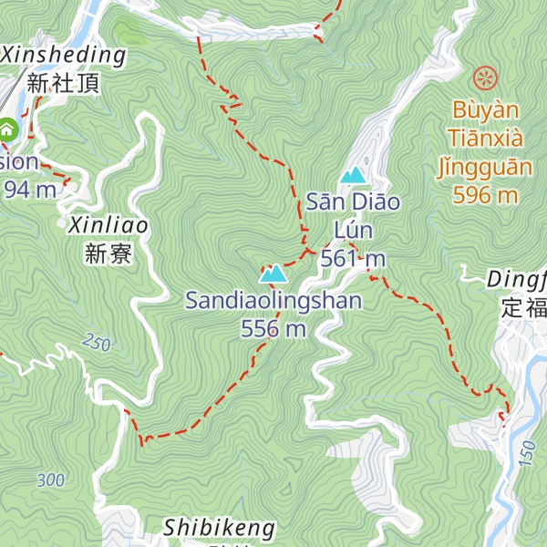 Map of Sandiaolingshan