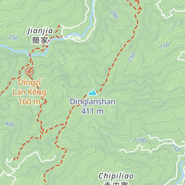 Map of Dinglanshan
