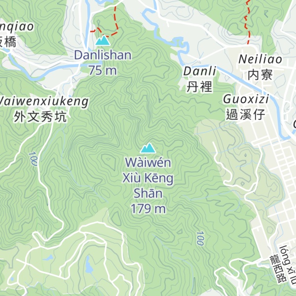 Map of Wàiwén Xiù Kēng Shān