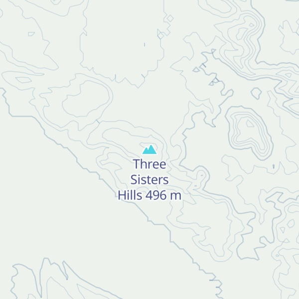 Map of Three Sisters Hills