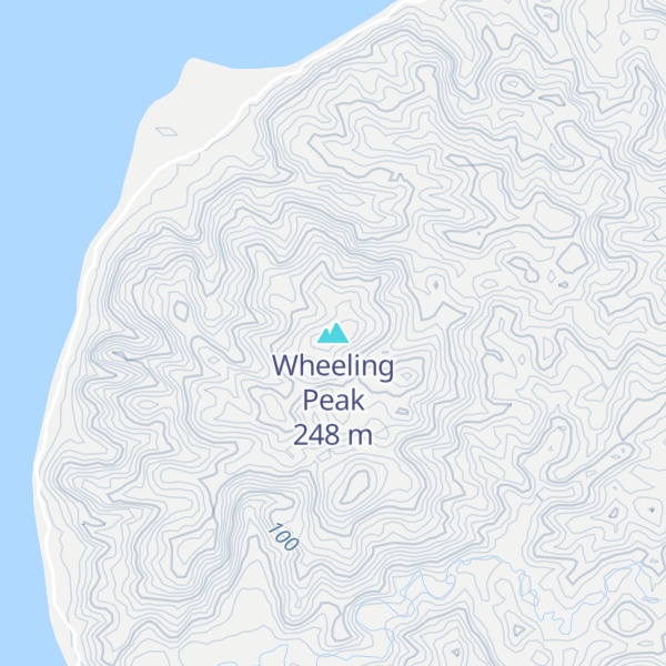 Map of Wheeling Peak