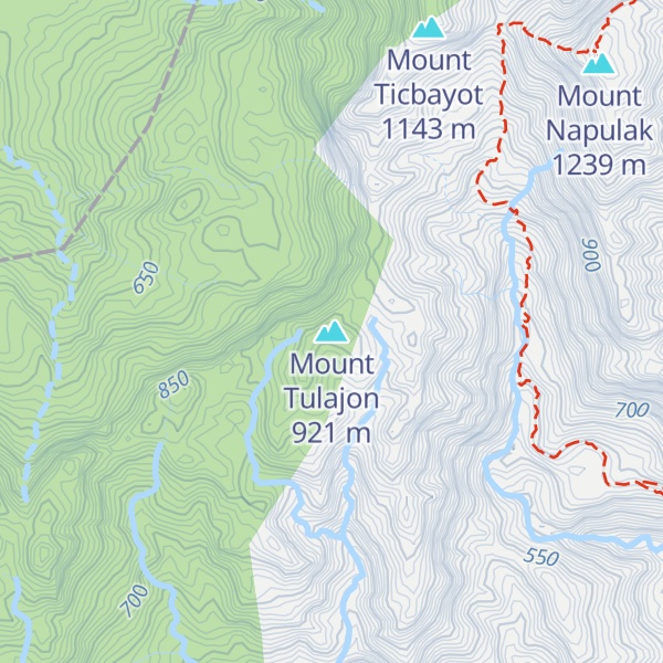 Map of Mount Tulajon