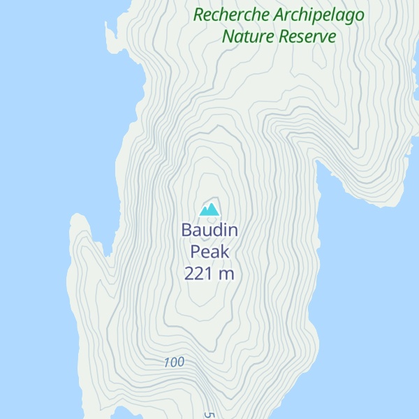 Map of Baudin Peak