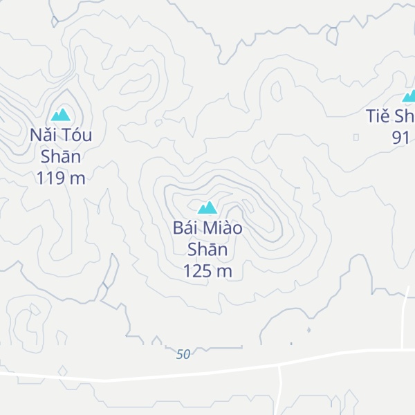 Map of Bái Miào Shān