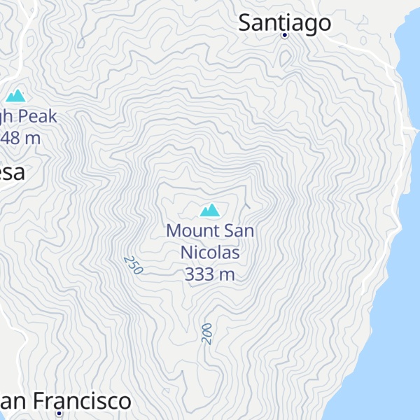 Map of Mount San Nicolas