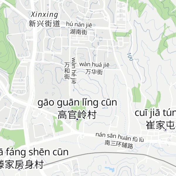 Map of Gāoguān Lǐng