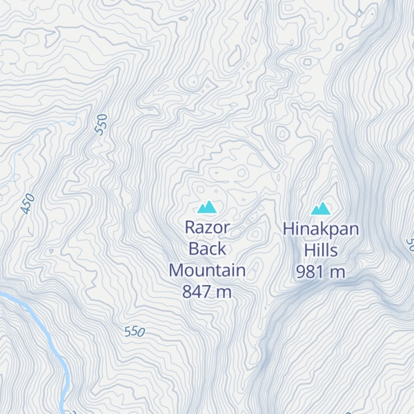 Map of Razor Back Mountain