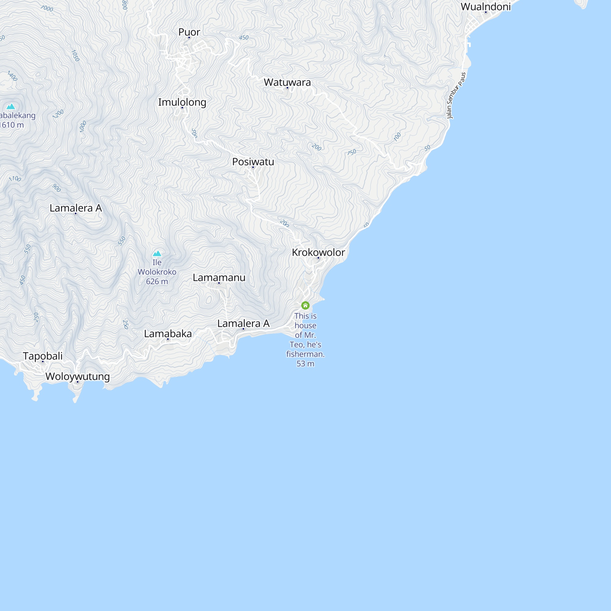 This is house of Mr. Teo, he's fisherman. map