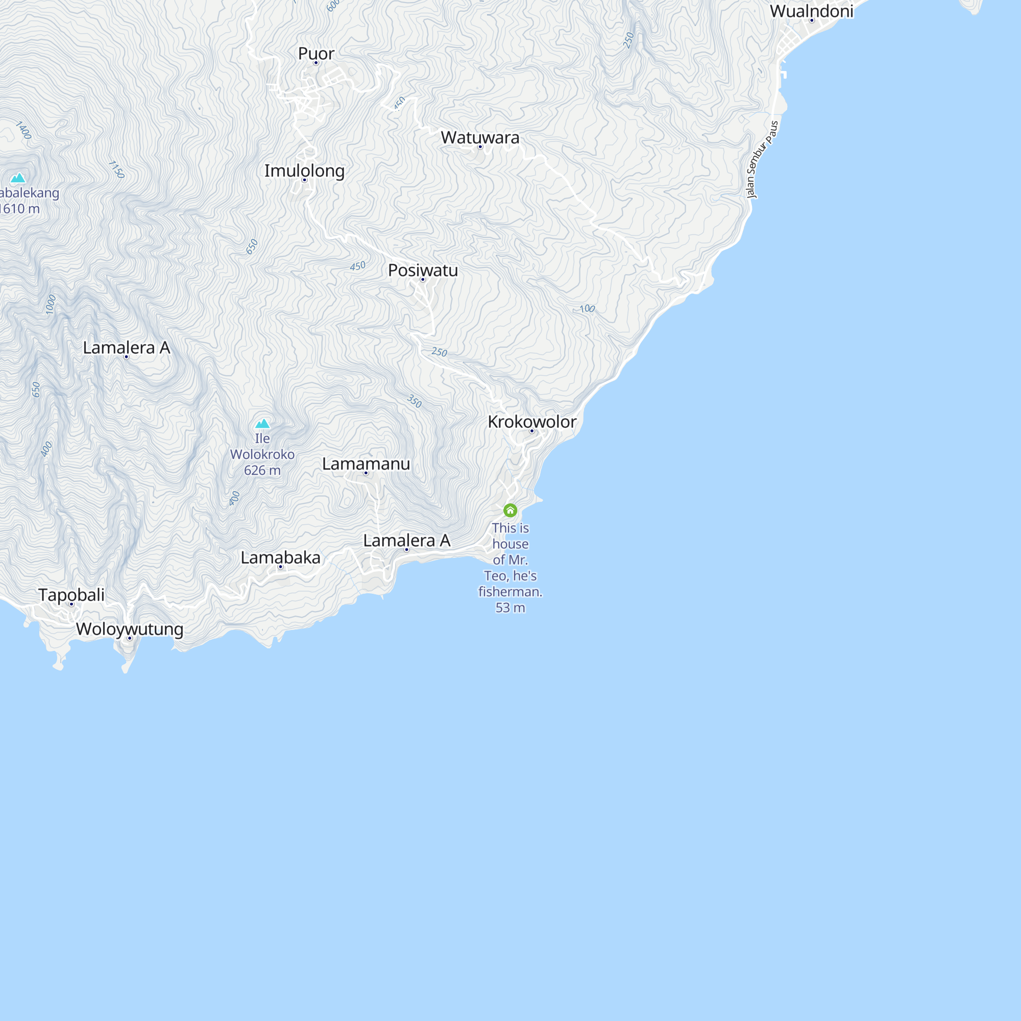 This is house of Mr. Teo, he's fisherman. map