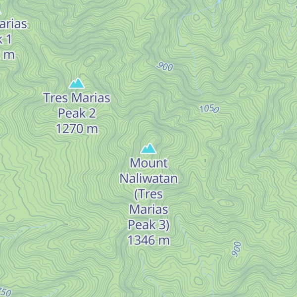 Map of Mount Naliwatan (Tres Marias Peak 3)