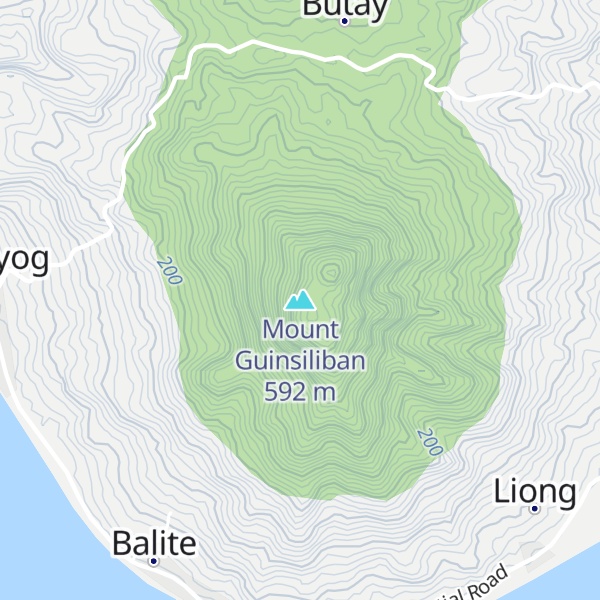 Map of Mount Guinsiliban