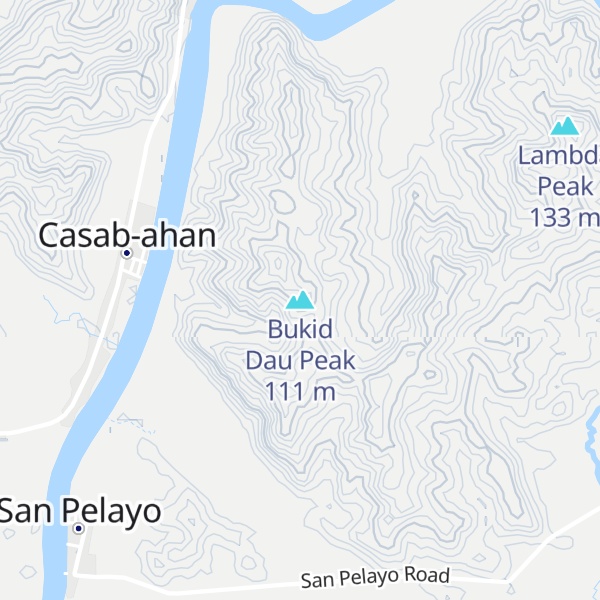 Map of Bukid Dau Peak