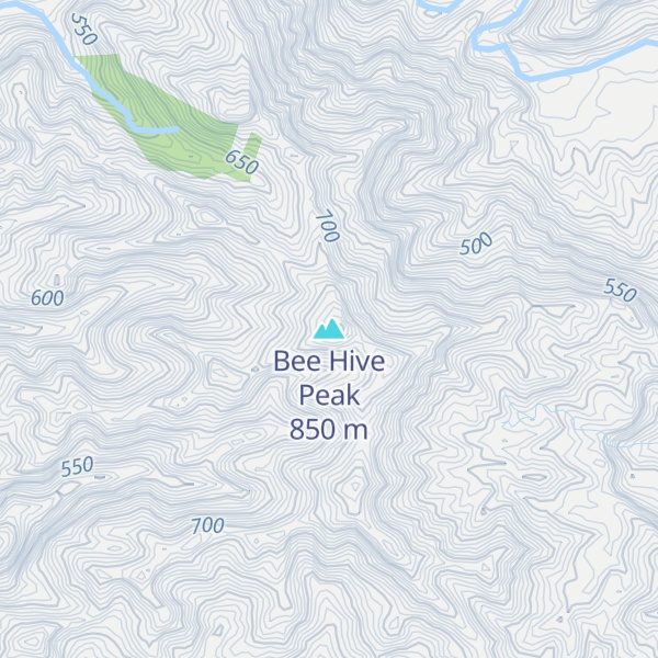 Map of Bee Hive Peak