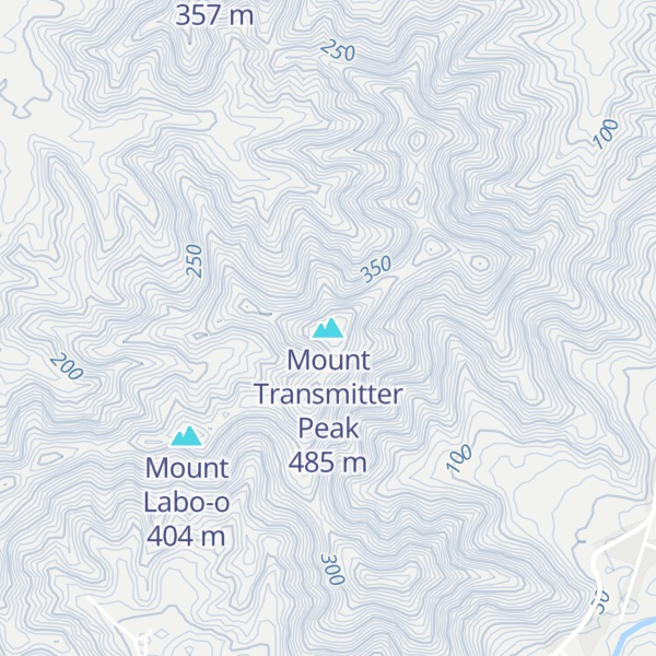 Map of Mount Transmitter Peak