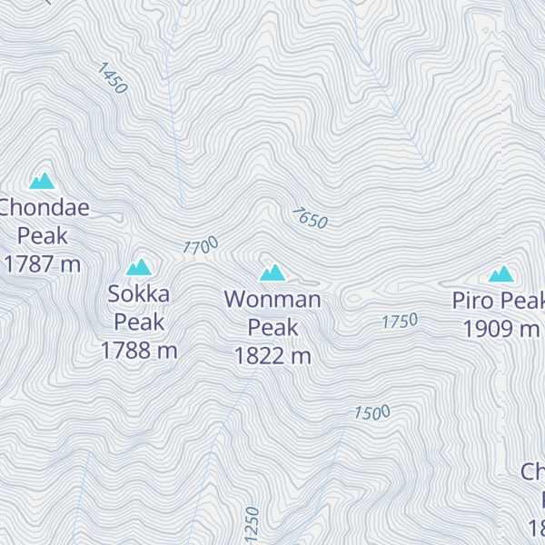 Map of Wonman Peak
