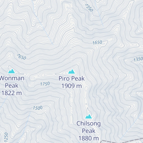 Map of Piro Peak