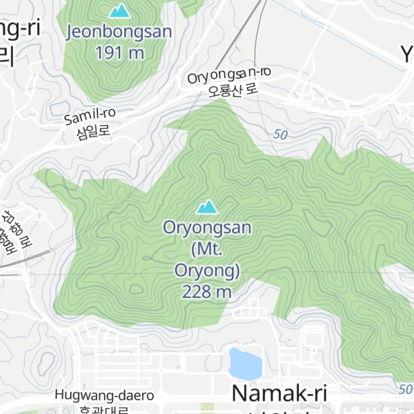 Map of Oryongsan (Mt. Oryong)