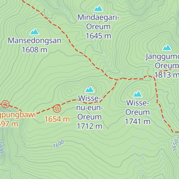 Map of Wisse-nu-eun-Oreum