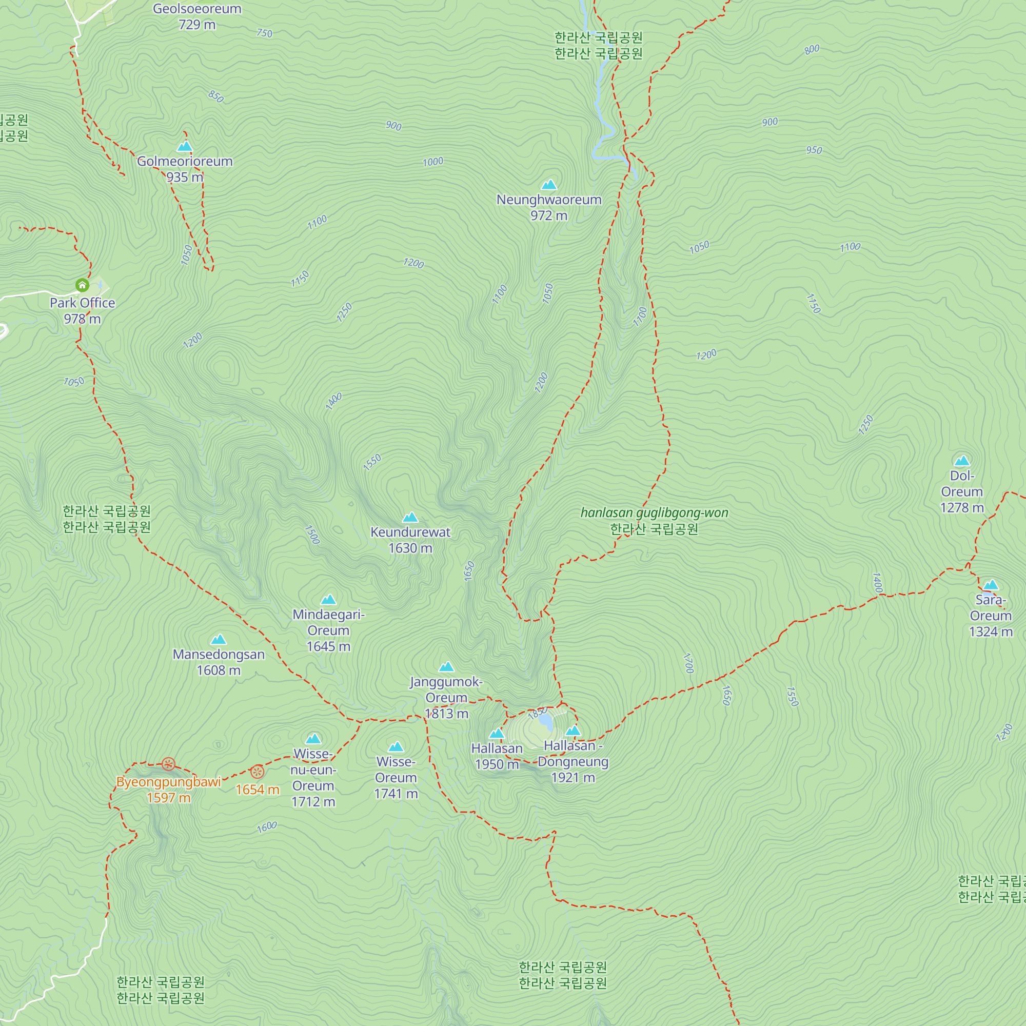 Samgakbong Peak Shelter map