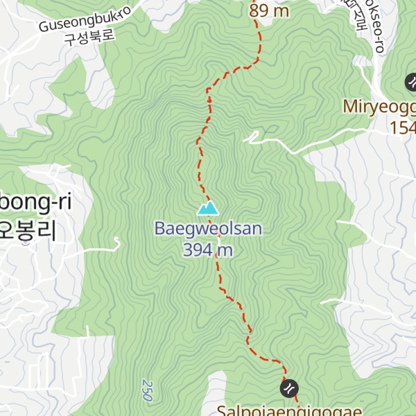 Map of Baegweolsan