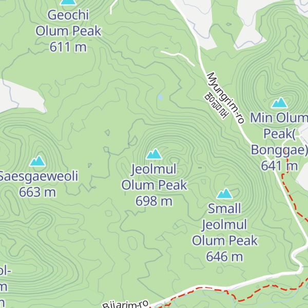 Map of Jeolmul Olum Peak