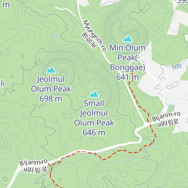 Map of Small Jeolmul Olum Peak