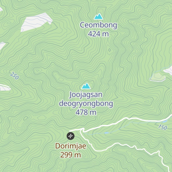 Map of Joojagsan deogryongbong
