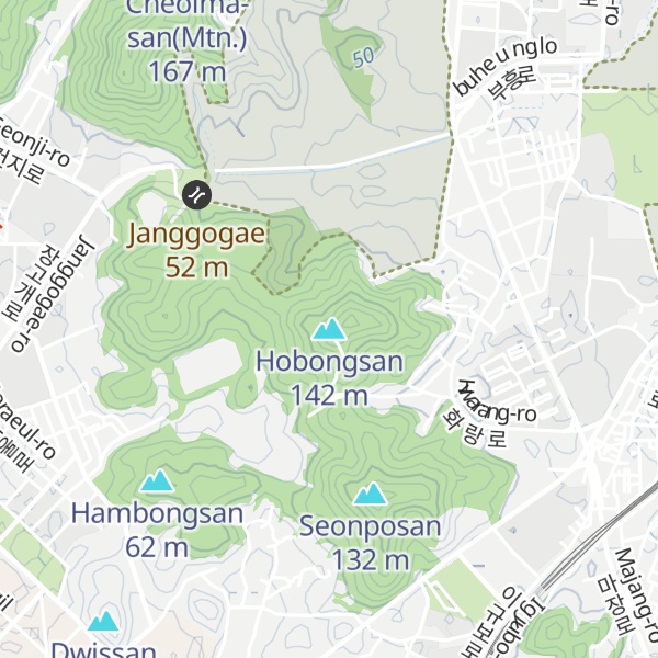 Map of Hobongsan