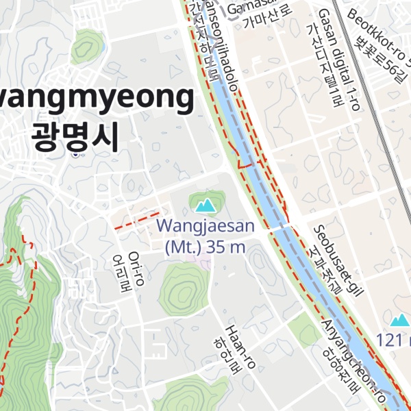 Map of Wangjaesan (Mt.)