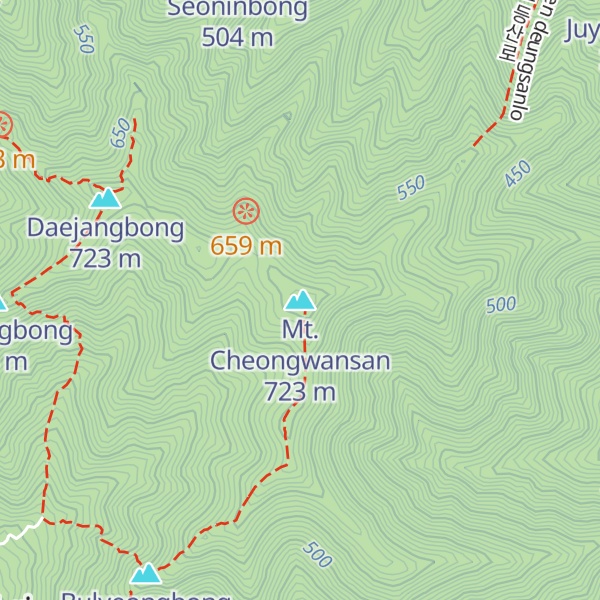 Map of Mt. Cheongwansan