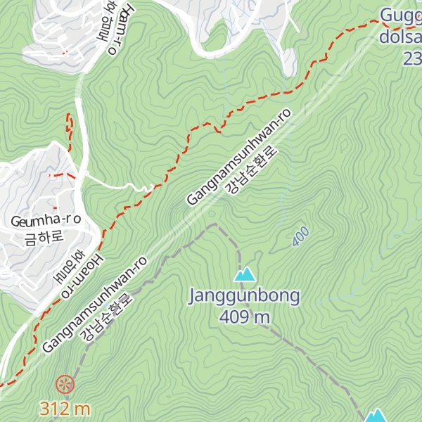 Map of Hoamsan (Democratic Hill Flag Peak)