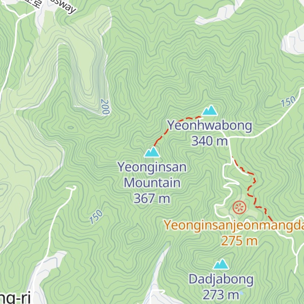 Map of Yeonginsan Mountain