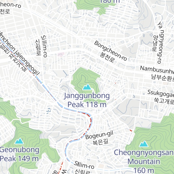 Map of Janggunbong Peak